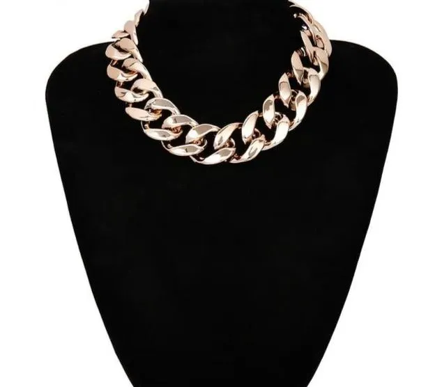 Golden Cuban Link Choker Necklace