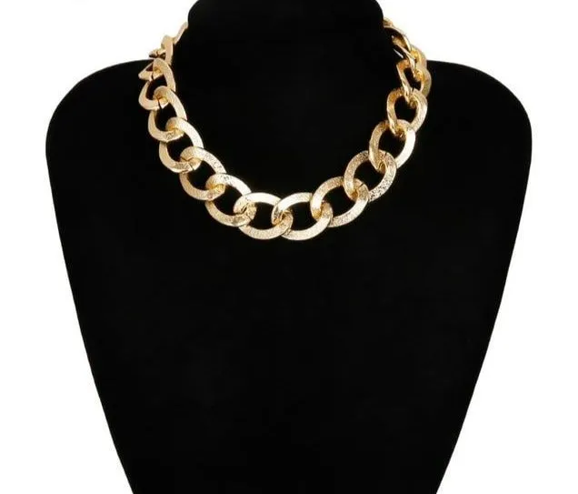 Golden Cuban Link Choker Necklace