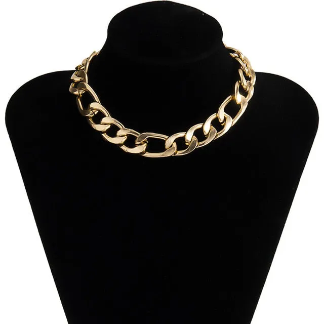 Golden Cuban Link Choker Necklace