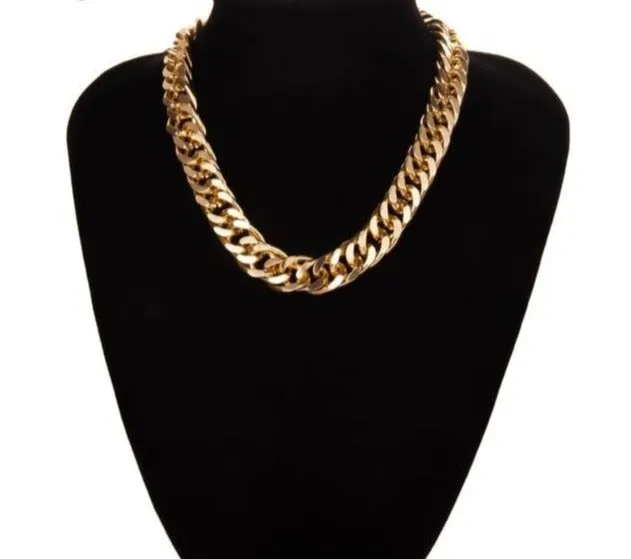 Golden Cuban Link Choker Necklace