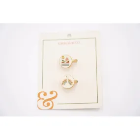 GRECH & CO Enamel Rings 2 pieces - Landscape   Rainbow