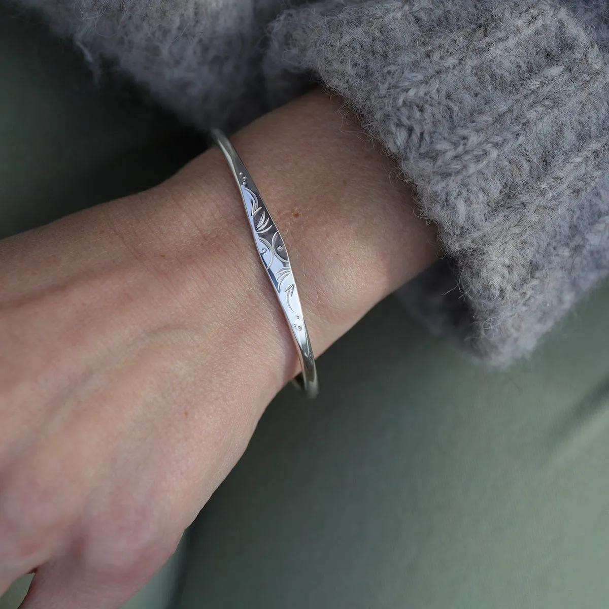 Half Circles Stamped Cuff Bracelet