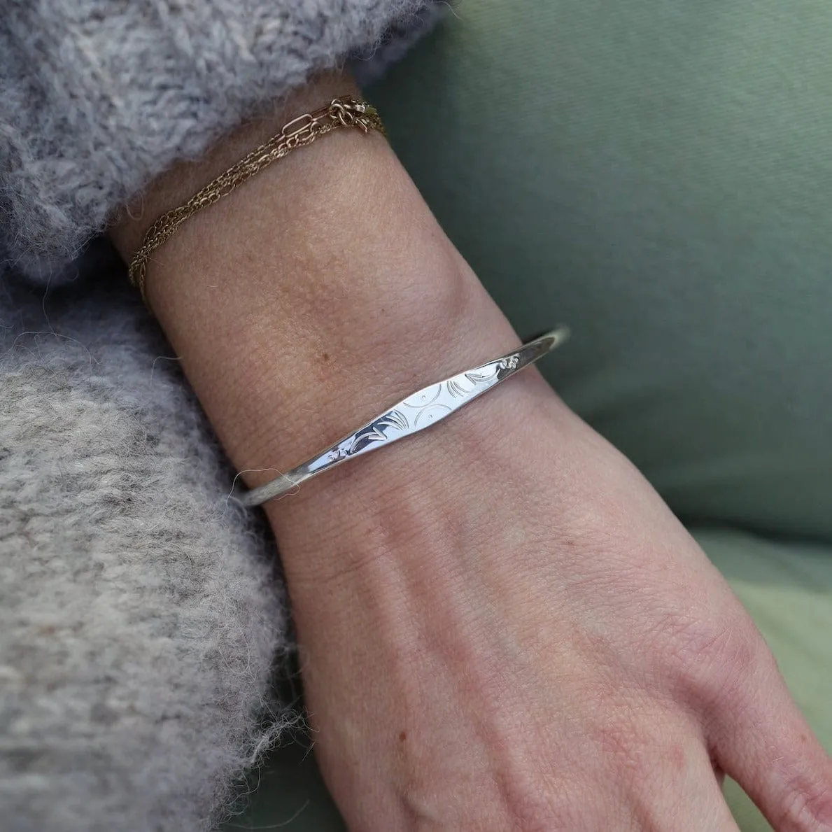 Half Circles Stamped Cuff Bracelet