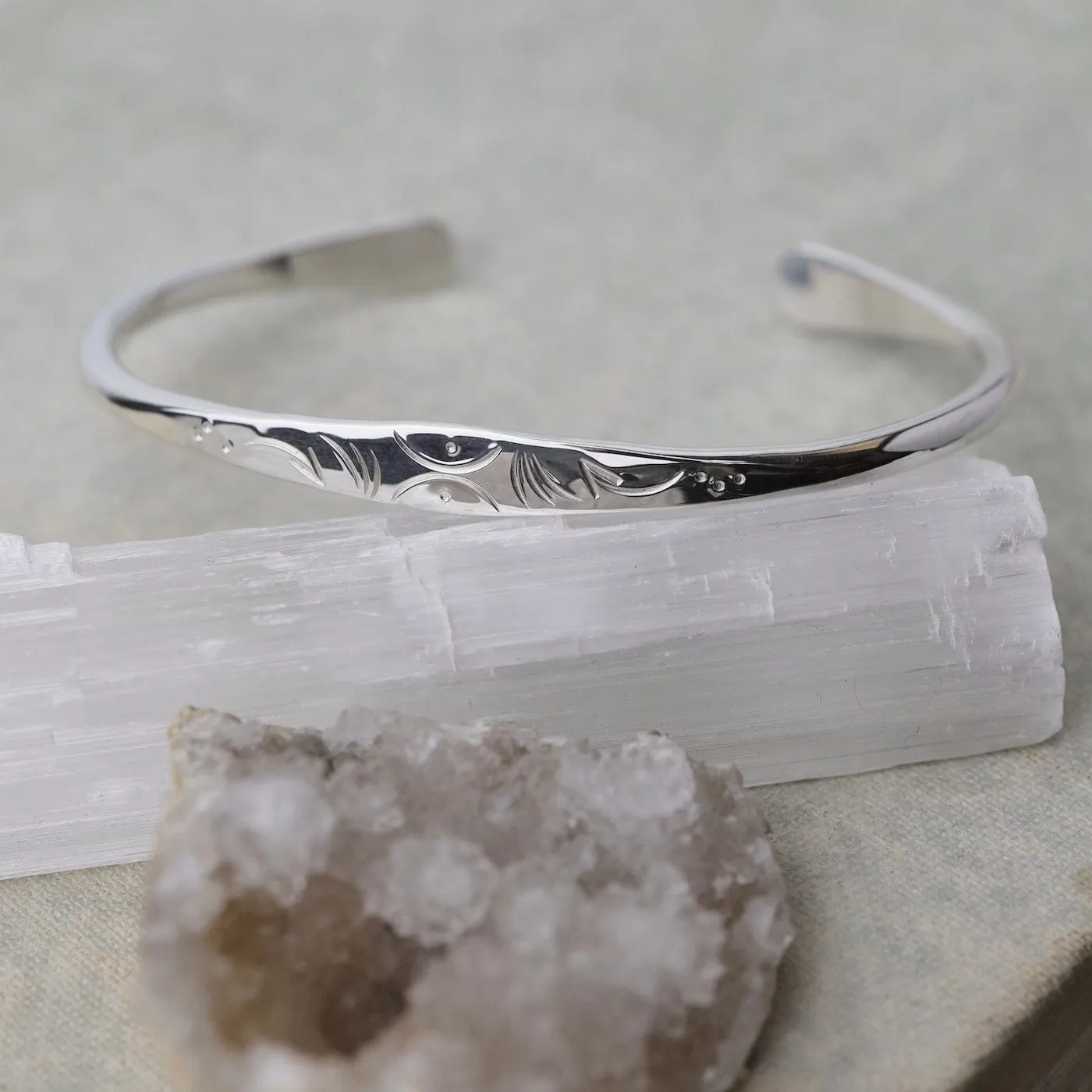 Half Circles Stamped Cuff Bracelet