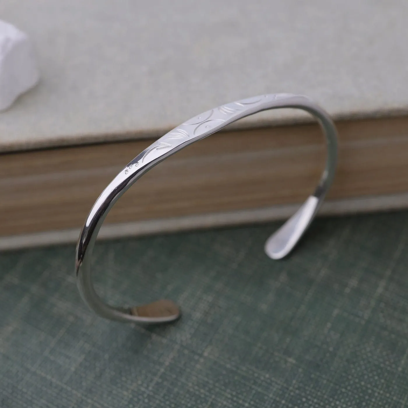 Half Circles Stamped Cuff Bracelet