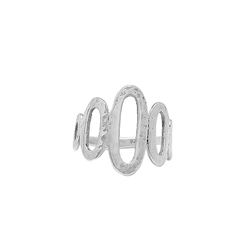 Hammered Sterling Silver 5 Oval Ring