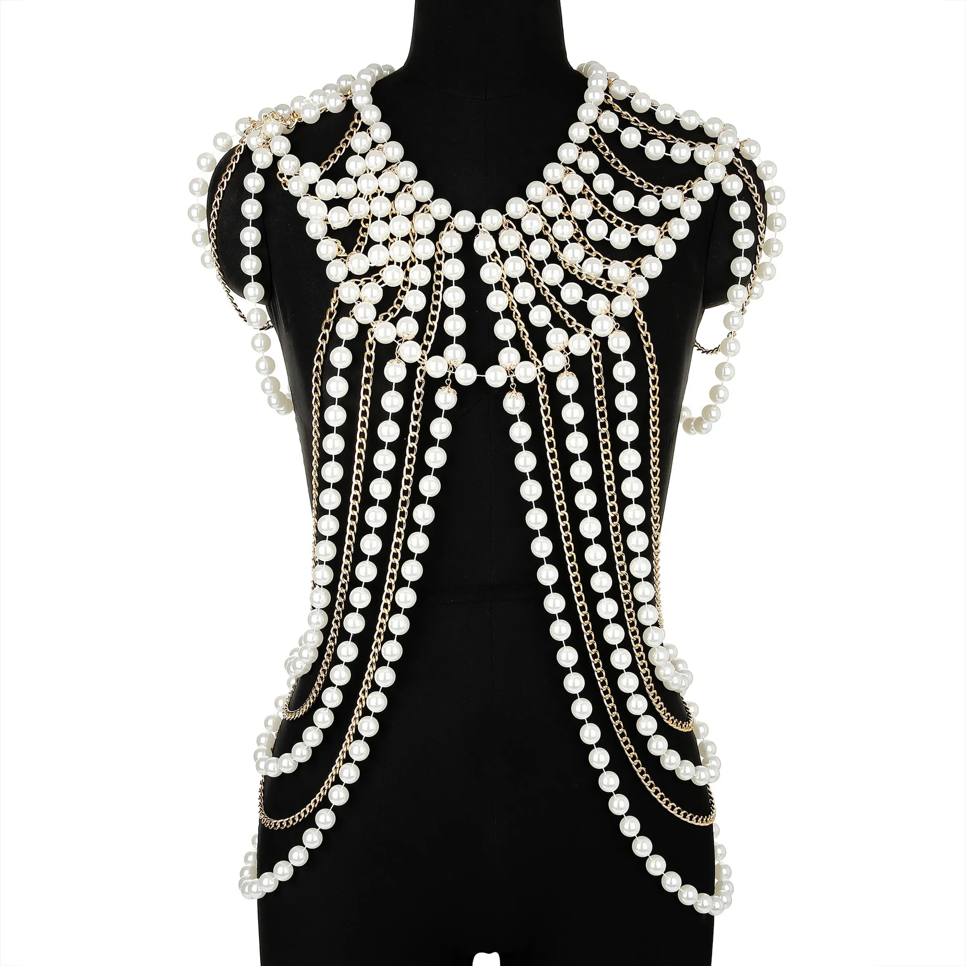 Handmade Pearl Shoulder Chain Party Jewelry