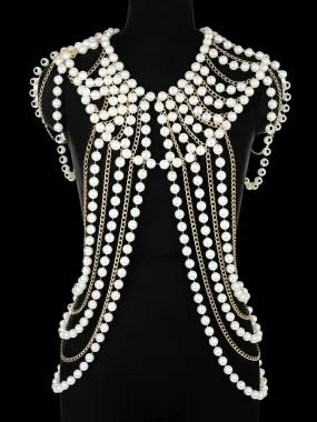 Handmade Pearl Shoulder Chain Party Jewelry