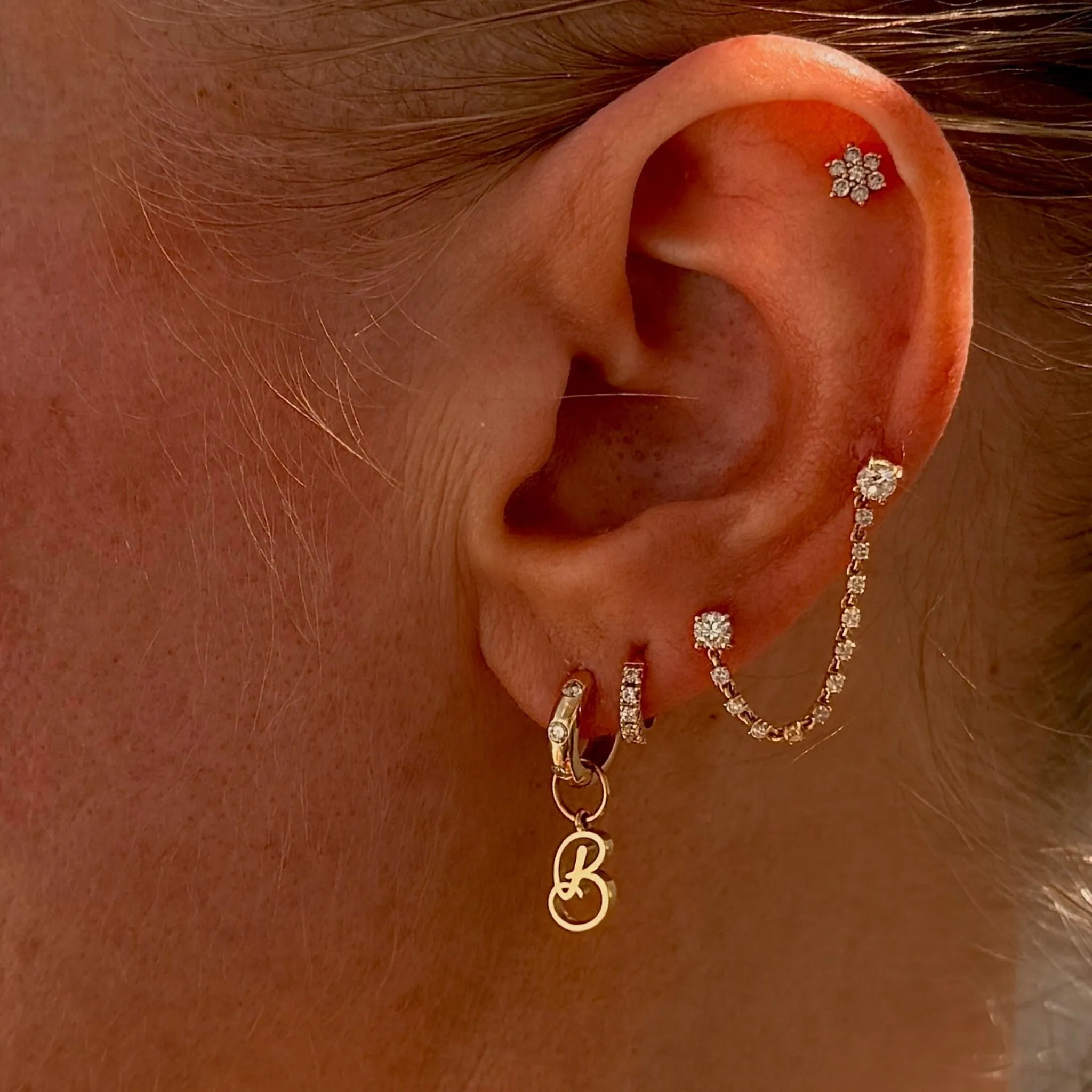 Handwritten Initial Earring