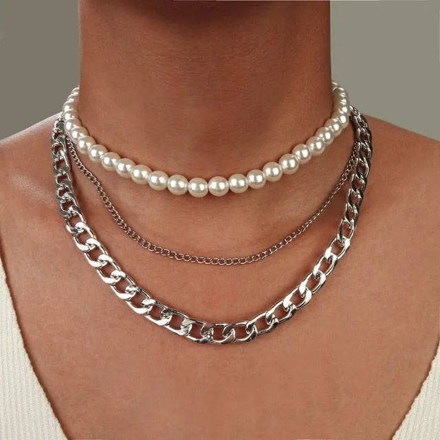 Irregular Pearl Choker Necklaces for Women