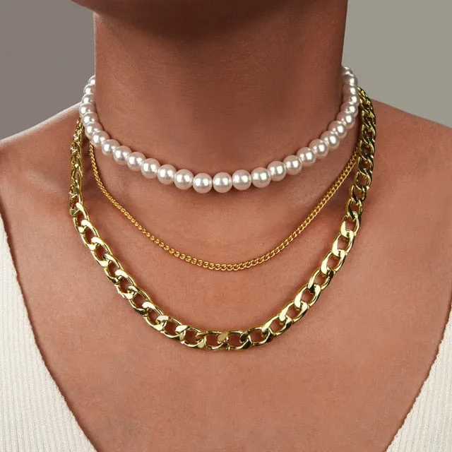Irregular Pearl Choker Necklaces for Women