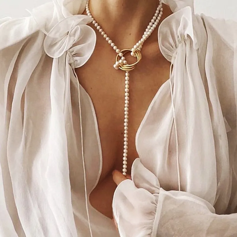Irregular Pearl Choker Necklaces for Women