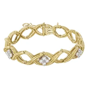 Jabel Diamond Bracelet Complete with Three Diamond Clusters- FB68