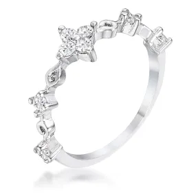 Karlotta Mini Floral Half Eternity Stackable Ring |0 .3ct