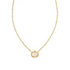 Kendra Scott Pumpkin Short Pendant Necklace in Ivory Mother-of-Pearl, Gold-Plated