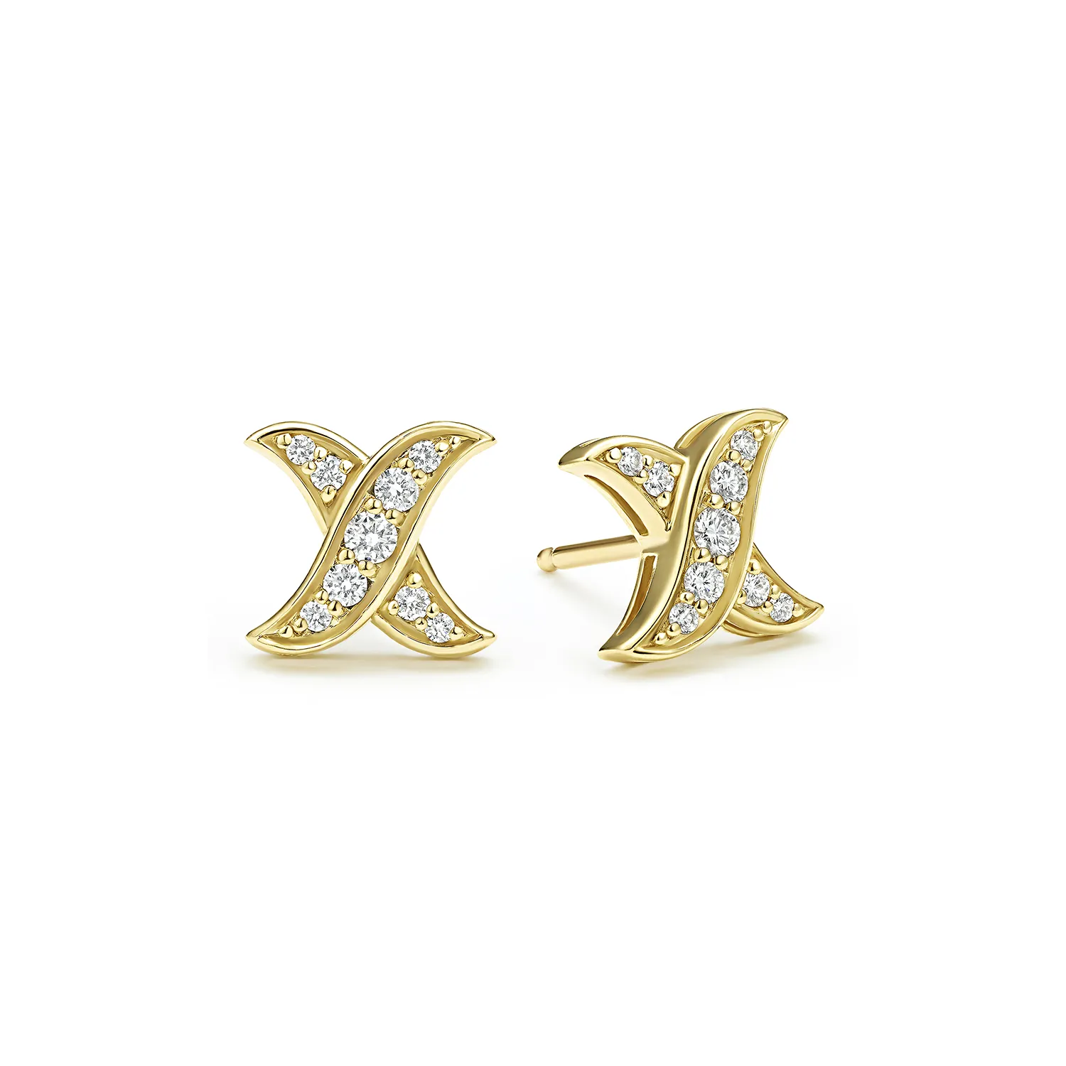 LAGOS Embrace 18K Gold X Diamond Stud Earrings