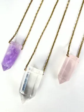 Large Chunky Crystal Pendant Statement Necklace