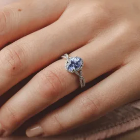 Leilani Oval Ceylon Sapphire and Diamond Engagement Ring