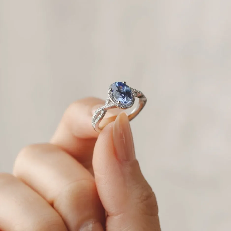 Leilani Oval Ceylon Sapphire and Diamond Engagement Ring
