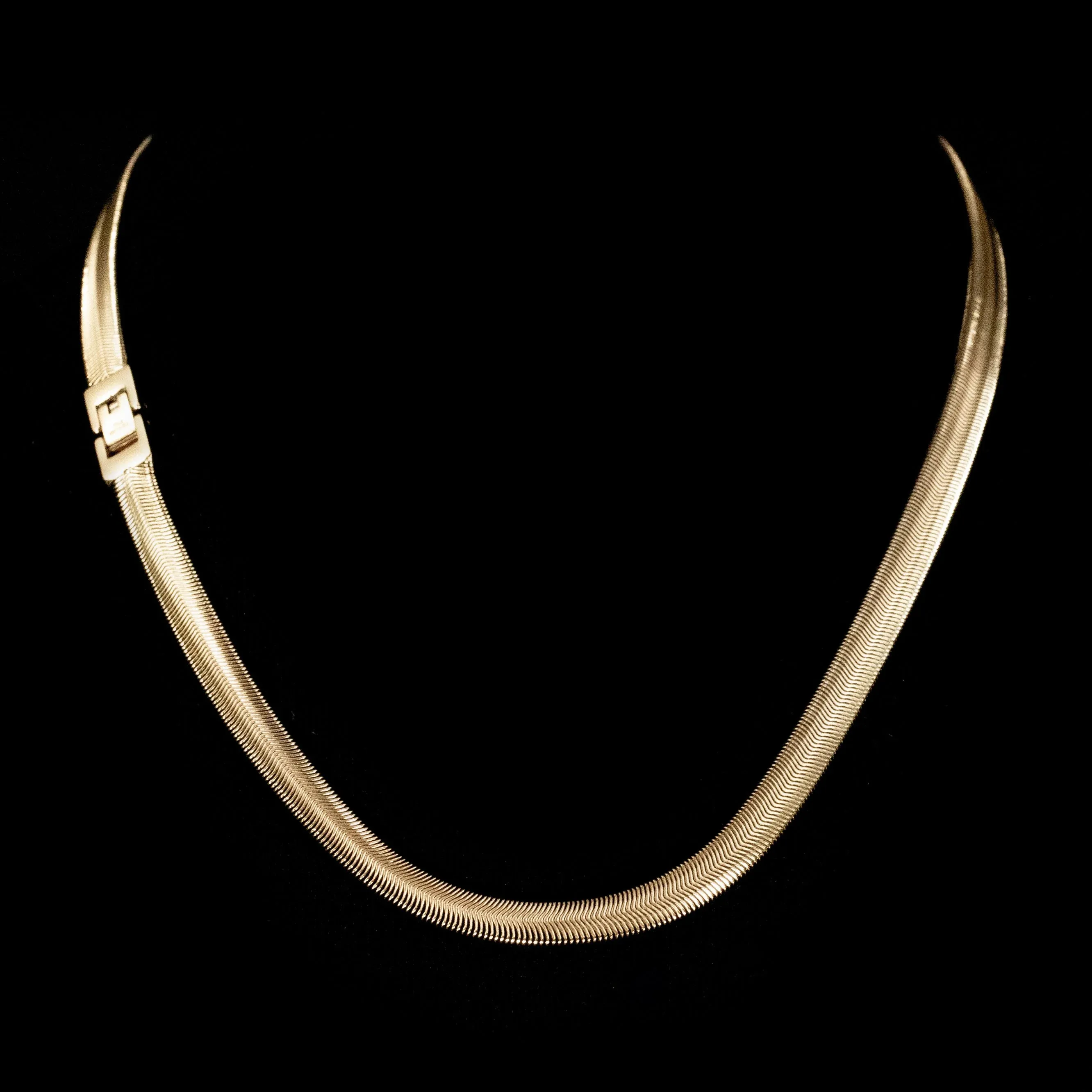 Liborio Golden Flat Snake Chain Necklace