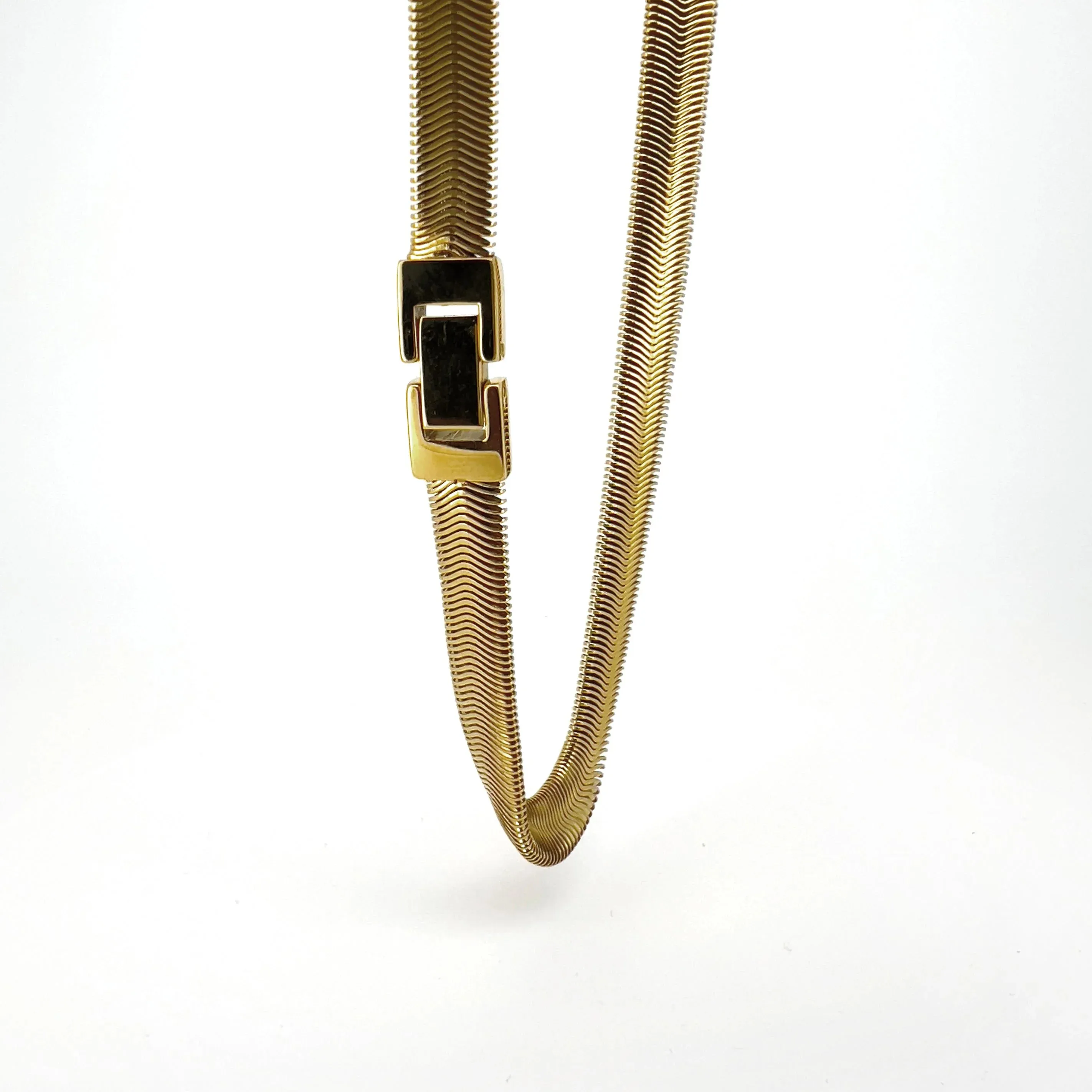 Liborio Golden Flat Snake Chain Necklace