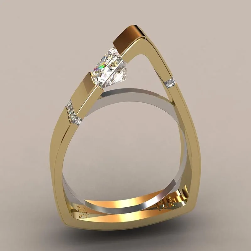 Luxury Red Ruby Gemstone Ring For Women Wedding Engagement Jewelry