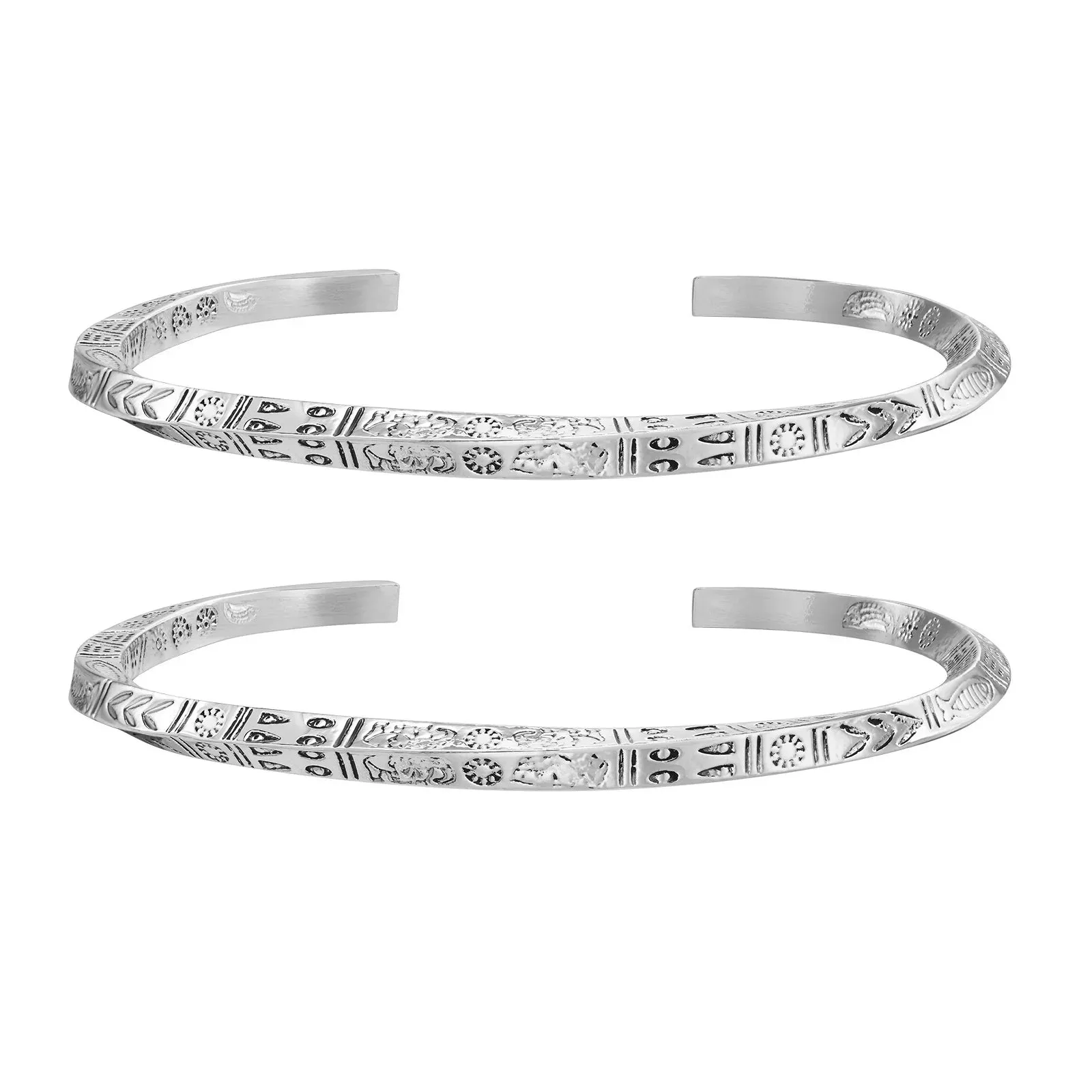 Men Vintage Angel Wings Cuff Bracelet, Rock Stylish Guardian Angel Wing Bangle Bracelets