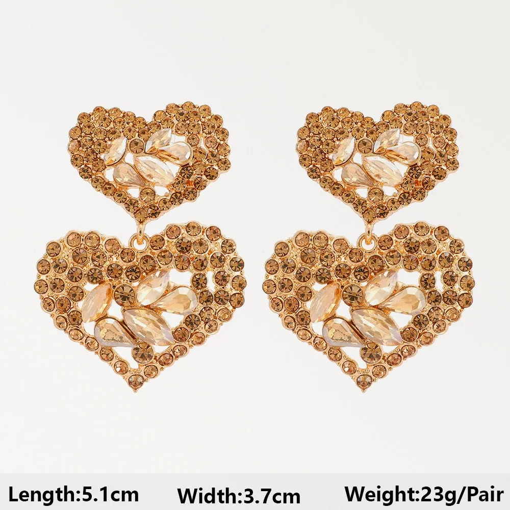 Modern Vintage Champagne Series Big Dangle Drop Earrings For Women