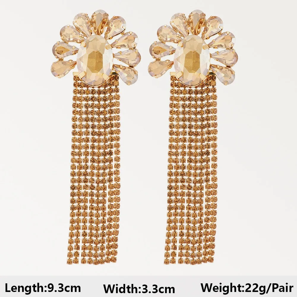 Modern Vintage Champagne Series Big Dangle Drop Earrings For Women