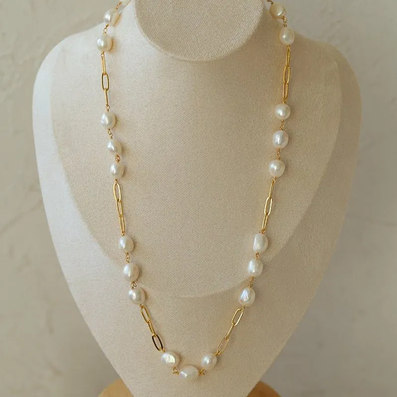 Multi-style Chain and Pearl Stacking Necklace