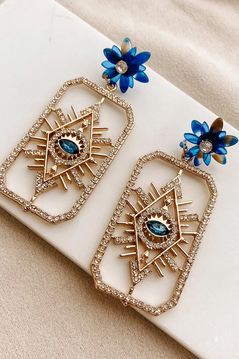 Mystic Arts Dangle Earrings (Gold/Blue)