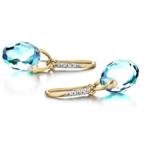 Nanis 18K Yellow Gold and Blue Topaz Ipanema Drop Earrings