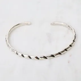 Narrow Twisted Sterling Silver Cuff