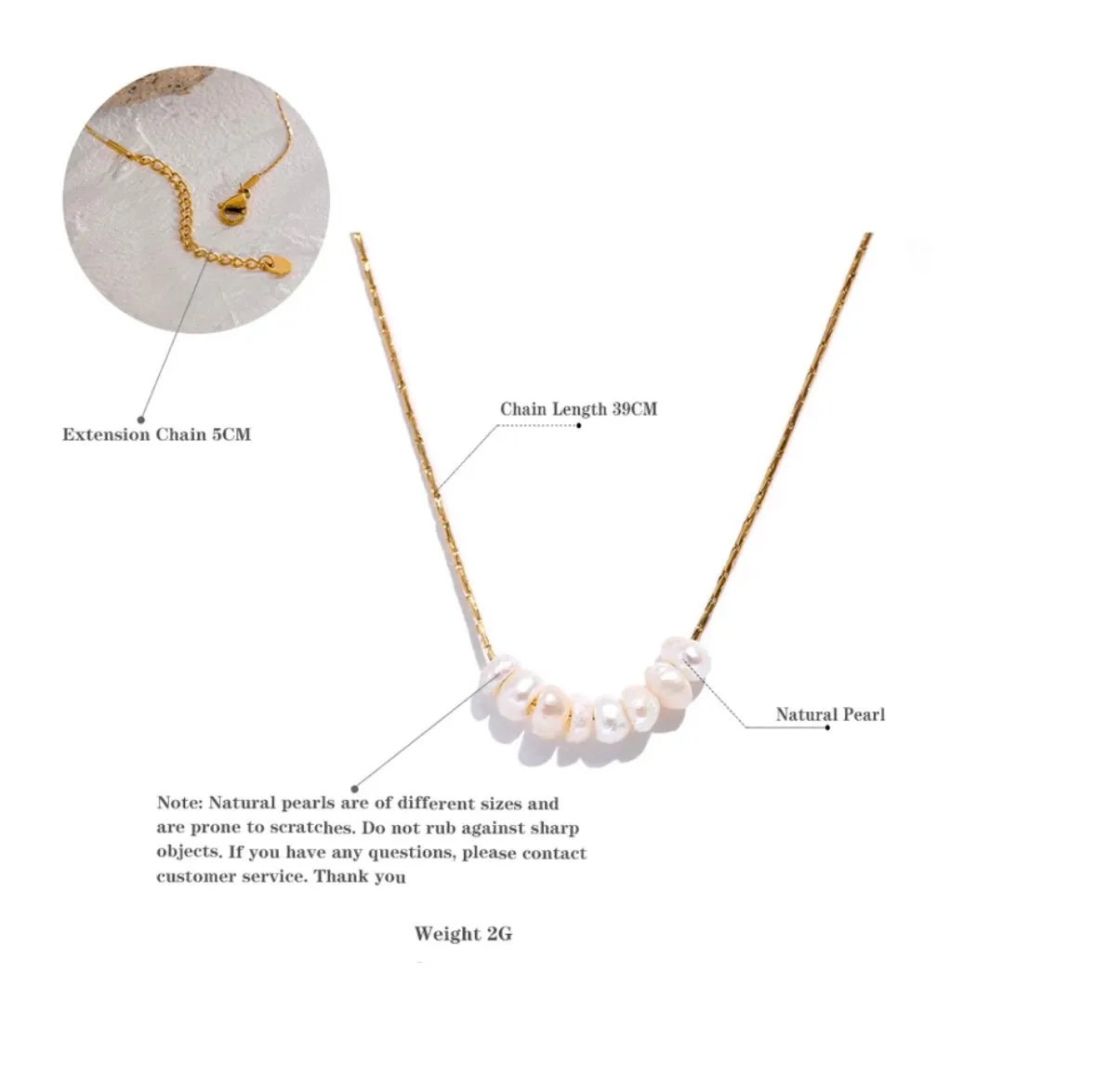 Natural Pearl Bead Choker Necklace