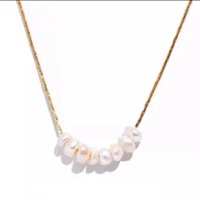 Natural Pearl Bead Choker Necklace