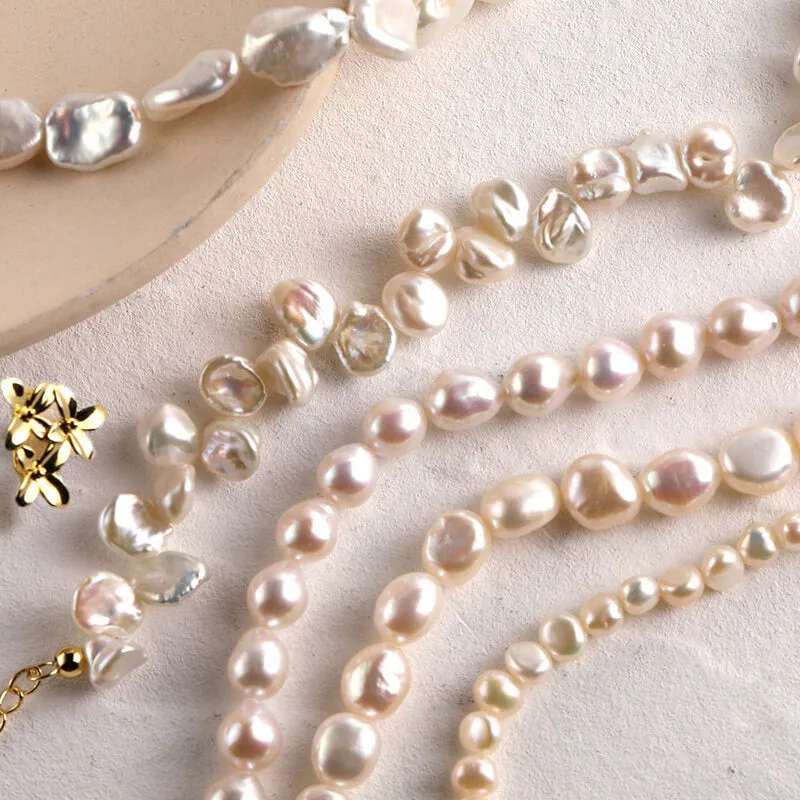 Natural Teardrop Baroque Pearl Necklace