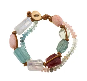 Nava Zahavi Yellow Gold Colorful Aquamarine Bracelet