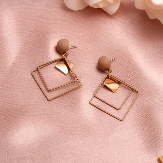 New Fashion Round Dangle Drop Korean Earrings For Women