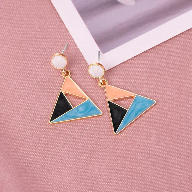 New Fashion Round Dangle Drop Korean Earrings For Women