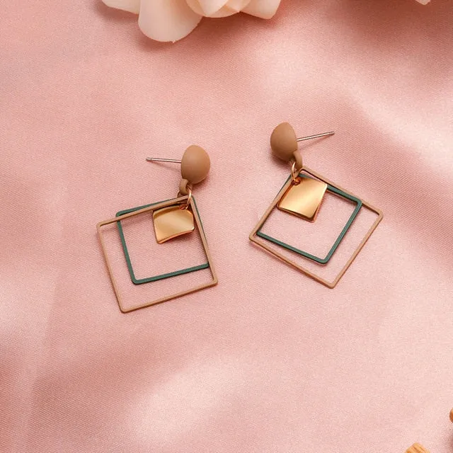 New Fashion Round Dangle Drop Korean Earrings For Women