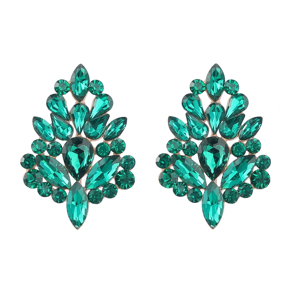 New Trend Metal Rhinestone Geometric Dangle Earrings Casual Party Shiny Statement Earrings