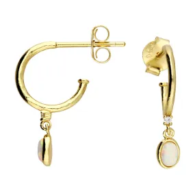 Opal Hoops in Gold