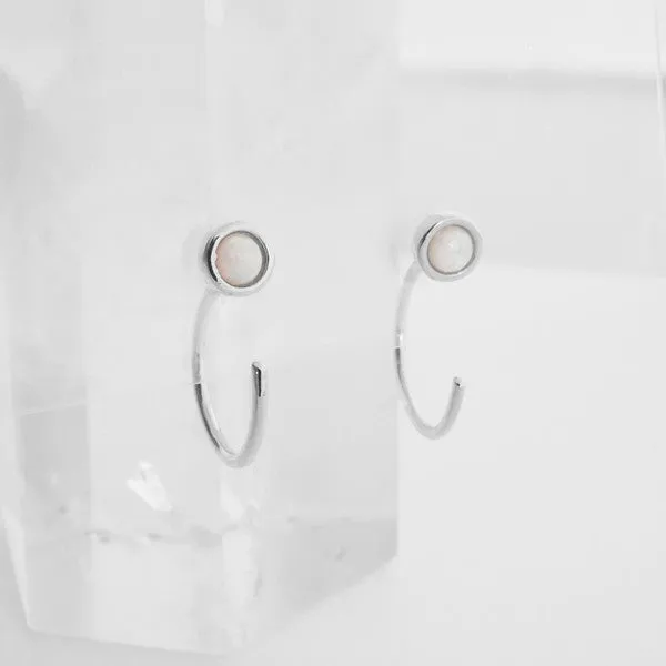 Opal Threader Hoops