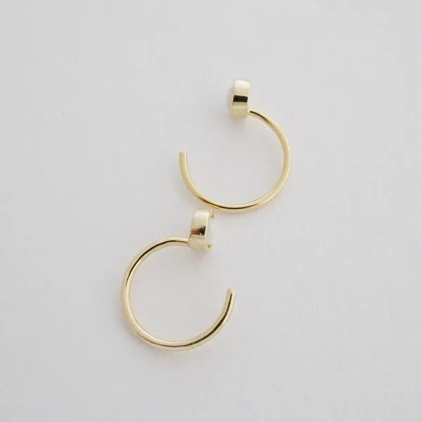 Opal Threader Hoops