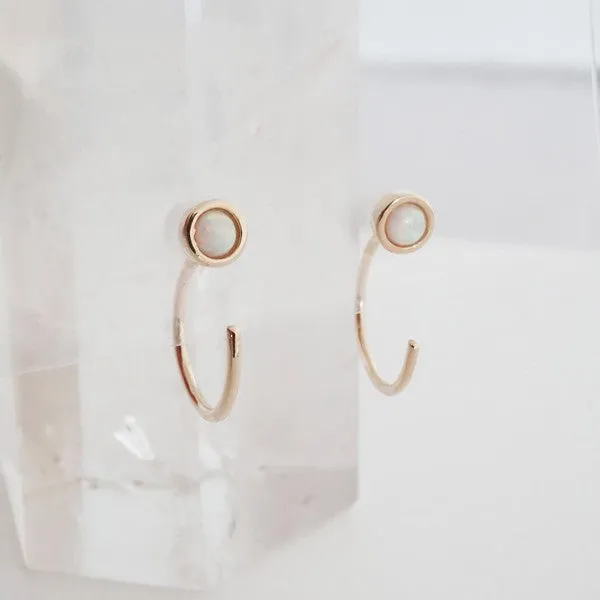 Opal Threader Hoops