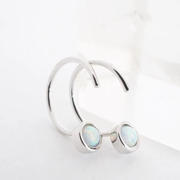 Opal Threader Hoops