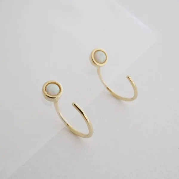 Opal Threader Hoops