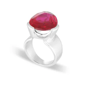 ORIGINAL TRI CUT GEMSTONE RING - RUBY RED CORUNDUM