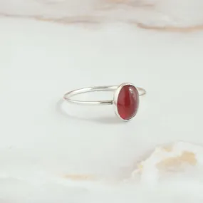 Oval Carnelian Minimalist Dainty Ring