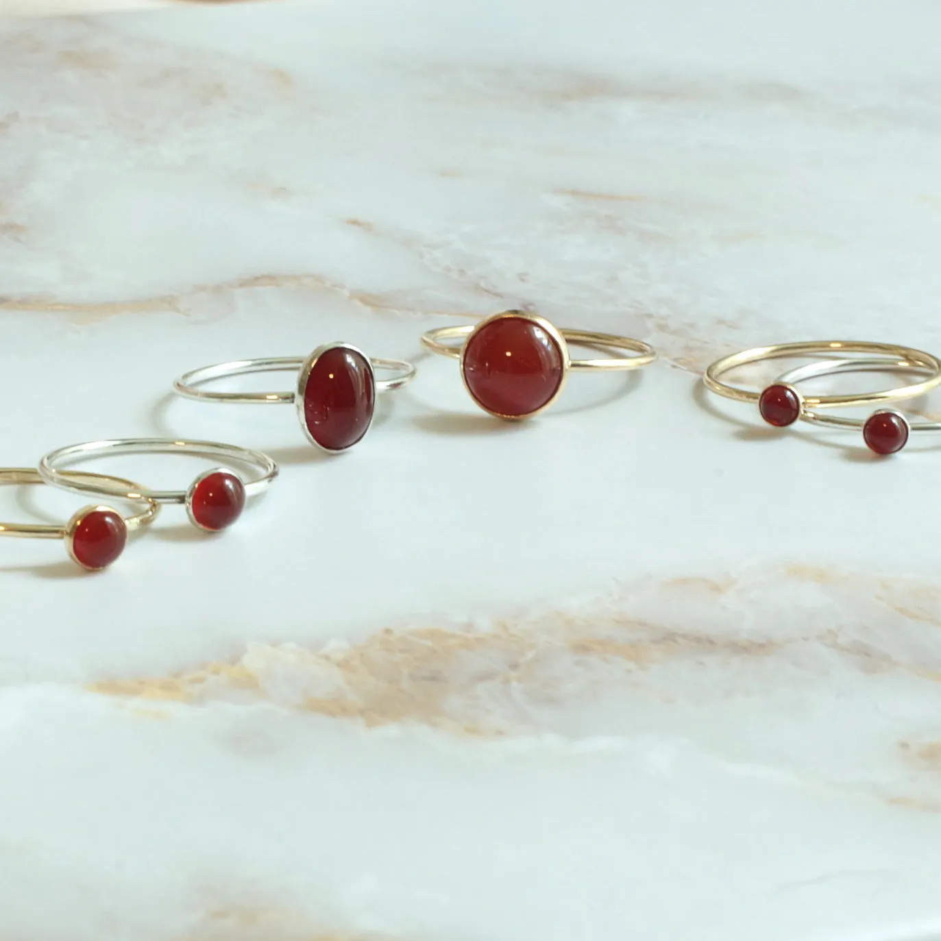 Oval Carnelian Minimalist Dainty Ring